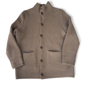 Men’s Banana Republic 100% Fine Wool Brown Button up Cardigan with Pockets